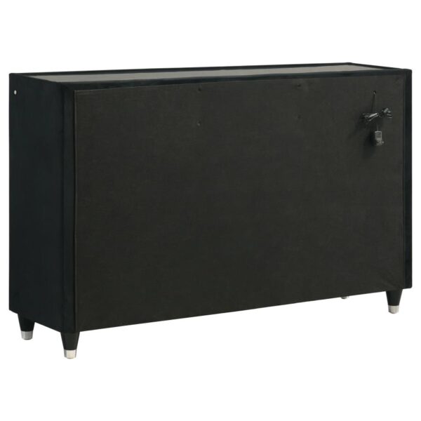 Ravenne 5-piece Velvet Upholstered Queen LED Bedroom Set Black