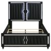 Ravenne Velvet Upholstered Queen LED Panel Bed Black