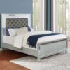 Gunnison Wood Queen LED Panel Bed Silver Metallic