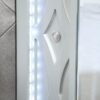 Gunnison Wood Queen LED Panel Bed Silver Metallic