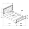 Gunnison Wood Queen LED Panel Bed Silver Metallic