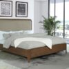 Maderia 57-inch Upholstered Eastern King Panel Bed Walnut
