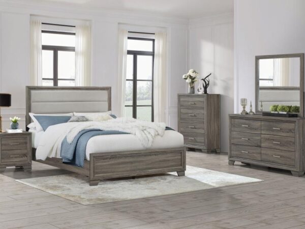 Wright 5-piece Eastern King Bedroom Set Brown Oak