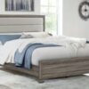 Wright 52-inch Upholstered Queen Bed Brown Oak