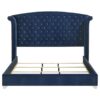 Melody Upholstered Eastern King Wingback Bed Pacific Blue