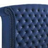 Melody Upholstered Queen Wingback Bed Pacific Blue