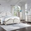 Evangeline Wood Eastern King LED Panel Bed Silver Oak