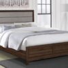 Welsley 50-inch Upholstered Queen Bed Walnut