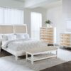 Bexhill 56-inch Upholstered Queen Panel Bed White
