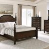 Andover 63-inch Four Poster Queen Bed Dark Oak