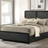 Cavelle 51-inch Upholstered Full Panel Bed Black