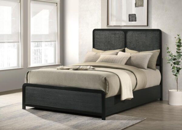 Cavelle 51-inch Upholstered Full Panel Bed Black