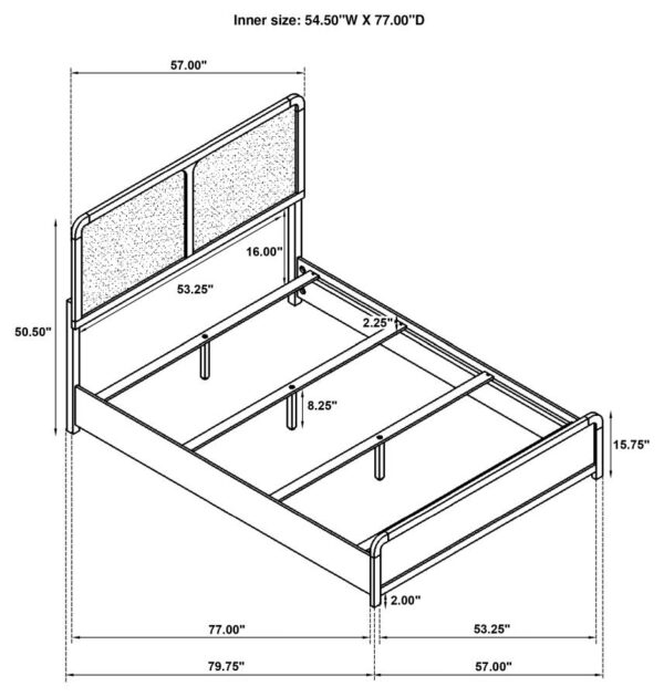 Cavelle 51-inch Upholstered Full Panel Bed Black