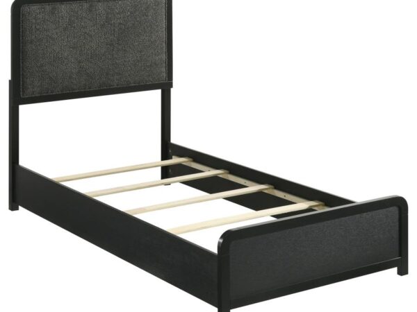 Cavelle 51-inch Upholstered Twin Panel Bed Black