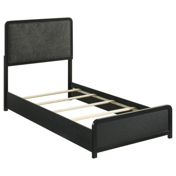 Cavelle 51-inch Upholstered Twin Panel Bed Black