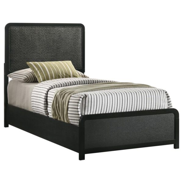 Cavelle 51-inch Upholstered Twin Panel Bed Black