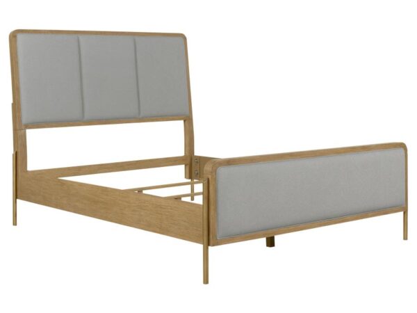 Arini Upholstered Eastern King Panel Bed Sand Wash and Grey