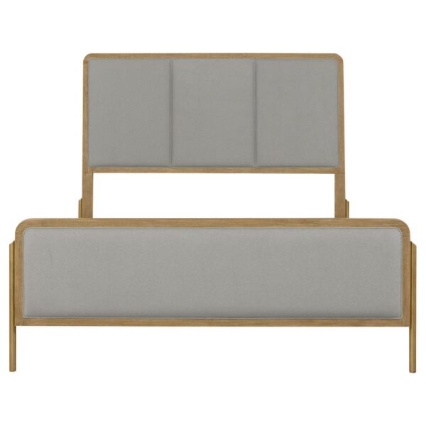 Arini Upholstered Eastern King Panel Bed Sand Wash and Grey