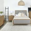 Arini Upholstered Eastern King Panel Bed Sand Wash and Grey