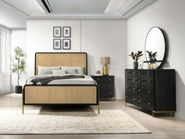 Arini 4-piece Queen Bedroom Set Black and Natural