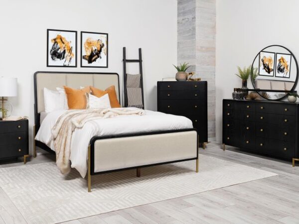 Arini 5-piece Eastern King Bedroom Set Cream and Black