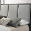 Arini Upholstered Queen Panel Bed Black and Grey