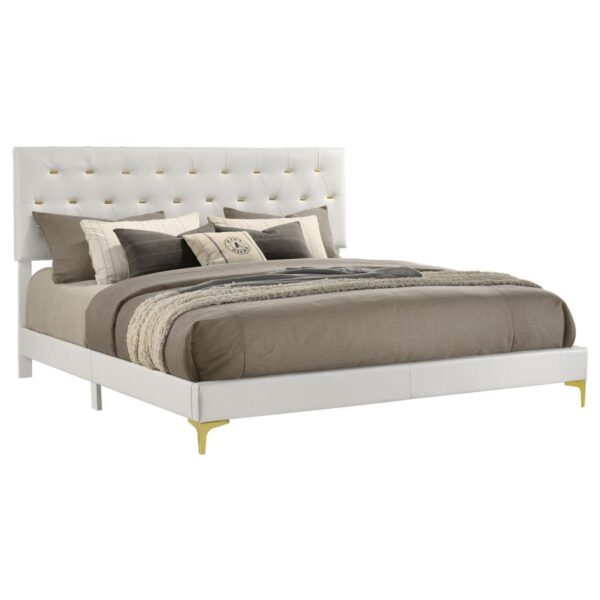 Kendall Upholstered Eastern King Panel Bed White
