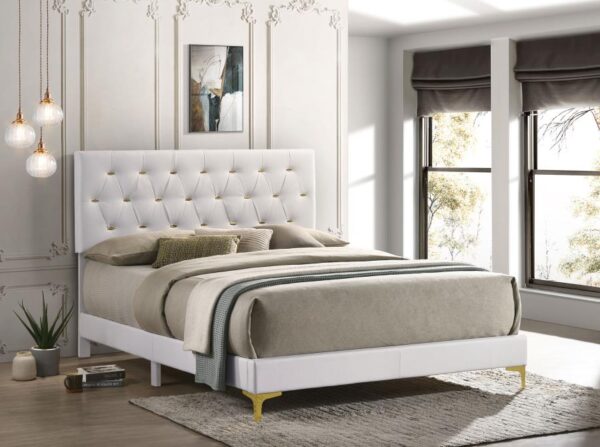 Kendall Upholstered Queen Panel Bed White