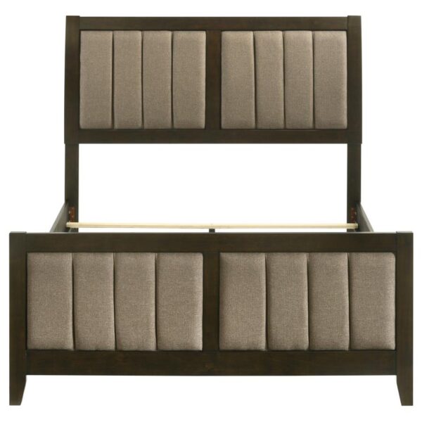 Wilkes 51-inch Upholstered Full Bed Dark Cocoa
