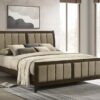Wilkes 51-inch Upholstered Eastern King Bed Dark Cocoa