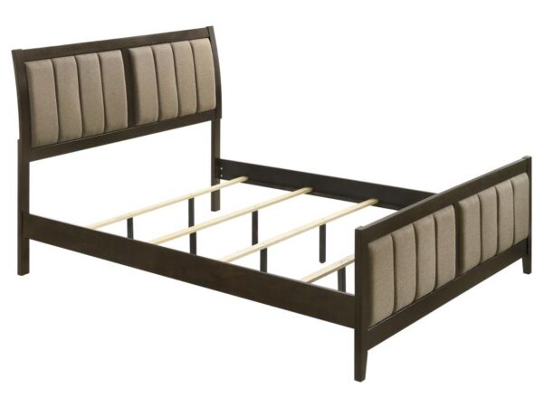 Wilkes 51-inch Upholstered Eastern King Bed Dark Cocoa
