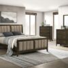Wilkes 51-inch Upholstered Eastern King Bed Dark Cocoa