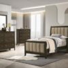 Wilkes 51-inch Upholstered Twin Bed Dark Cocoa