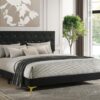 Kendall Upholstered Eastern King Panel Bed Black