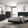 Kendall Upholstered Eastern King Panel Bed Black