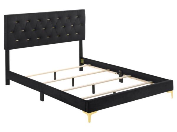 Kendall Upholstered Queen Panel Bed Black