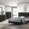 Kendall Upholstered Queen Panel Bed Black