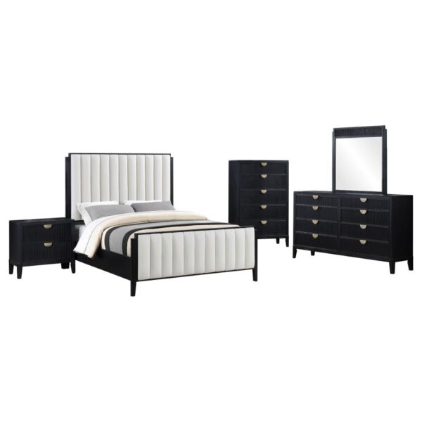 Brookmead 5-piece Upholstered Eastern King Bedroom Set Black