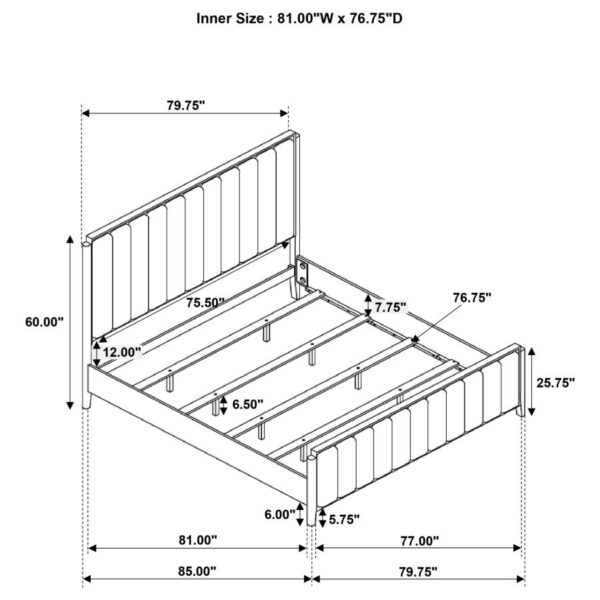 Brookmead 5-piece Upholstered Eastern King Bedroom Set Black