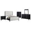 Brookmead 5-piece Upholstered Queen Bedroom Set Black
