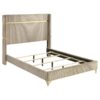Lucia 61-inch Upholstered Eastern King Wingback Bed Beige