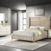 Lucia 4-piece Queen Bedroom Set Beige and White
