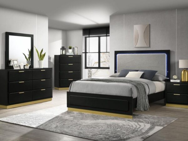 Caraway 5-piece Eastern King Bedroom Set Black