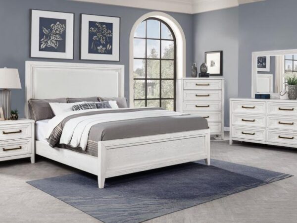 Marielle 5-piece Eastern King Bedroom Set Distressed White