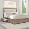 Kenora 56-inch Eastern King LED Storage Bed Barley Brown