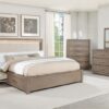 Kenora 56-inch Eastern King LED Storage Bed Barley Brown