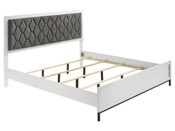 Sonora Eastern King Upholstered Panel Bed White
