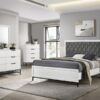 Sonora Queen Upholstered Panel Bed White