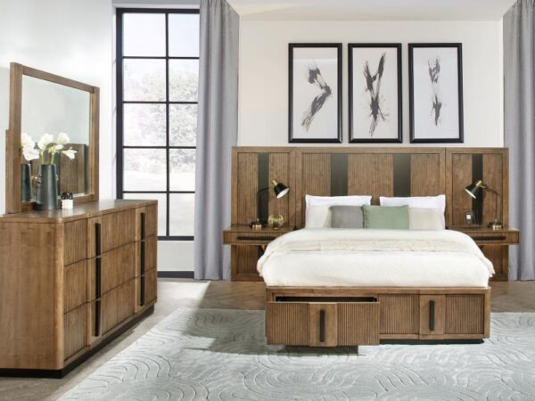 Terrace 5-piece Eastern King Panel Bedroom Set Ash Brown