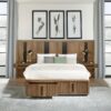 Terrace Queen Wall Panel Storage Bed Ash Brown